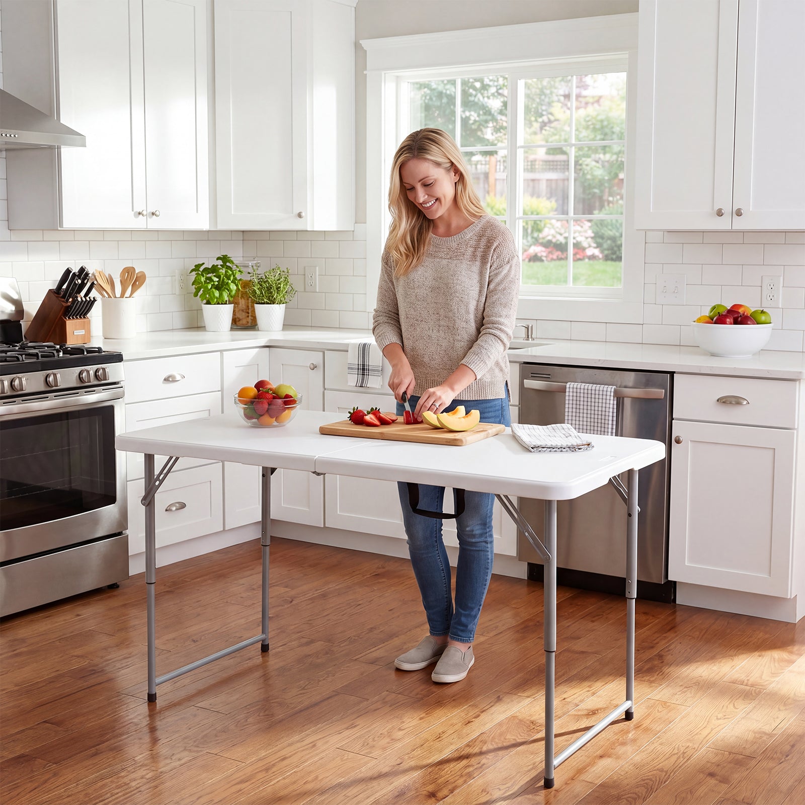4FT folding table-white