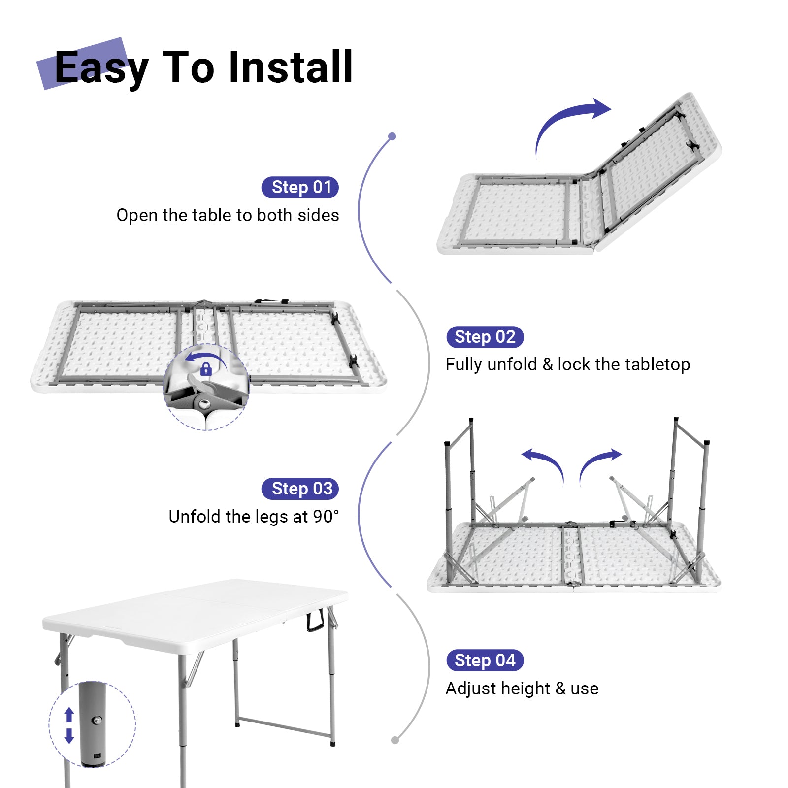 Byliable 4FT Folding Table