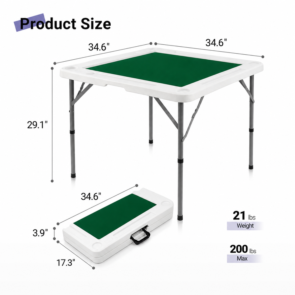 Byliable 34.6" Folding Mahjong Table
