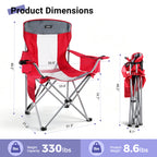 Large Folding Camping Chair with Cooler Bag