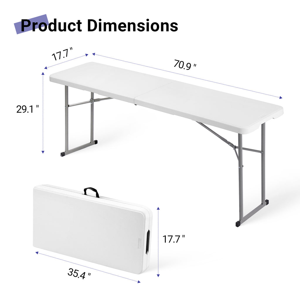 Byliable 6FT Narrow Folding Table