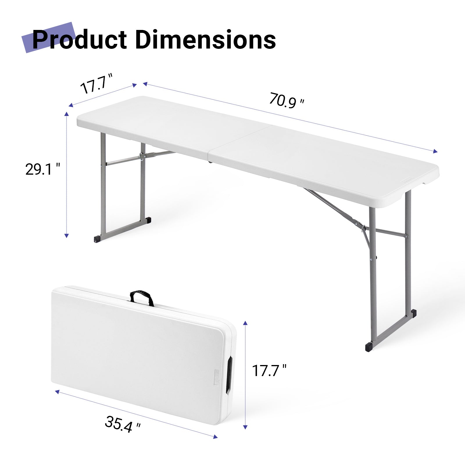 Byliable 6FT Narrow Folding Table