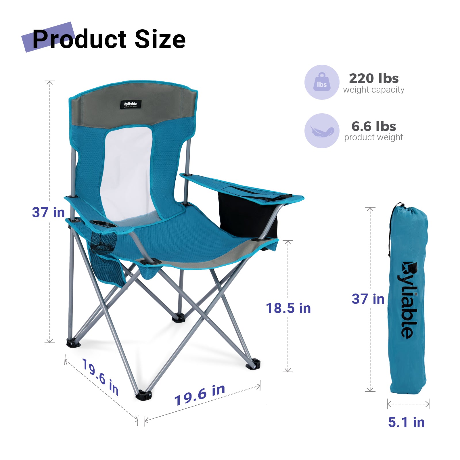 Folding Camping Chair with Cooler Bag