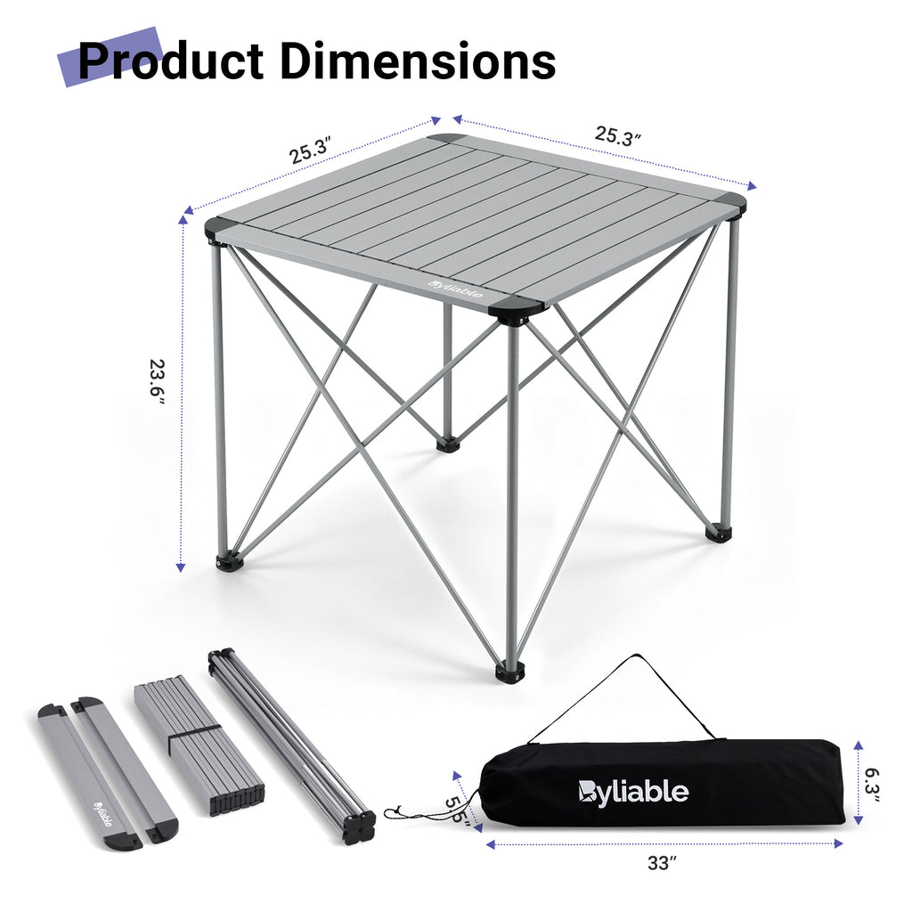 Portable Square Aluminum Camping Table