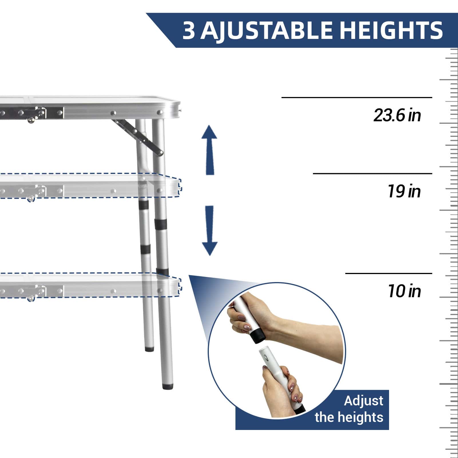 2ft Portable Aluminum Camping Table