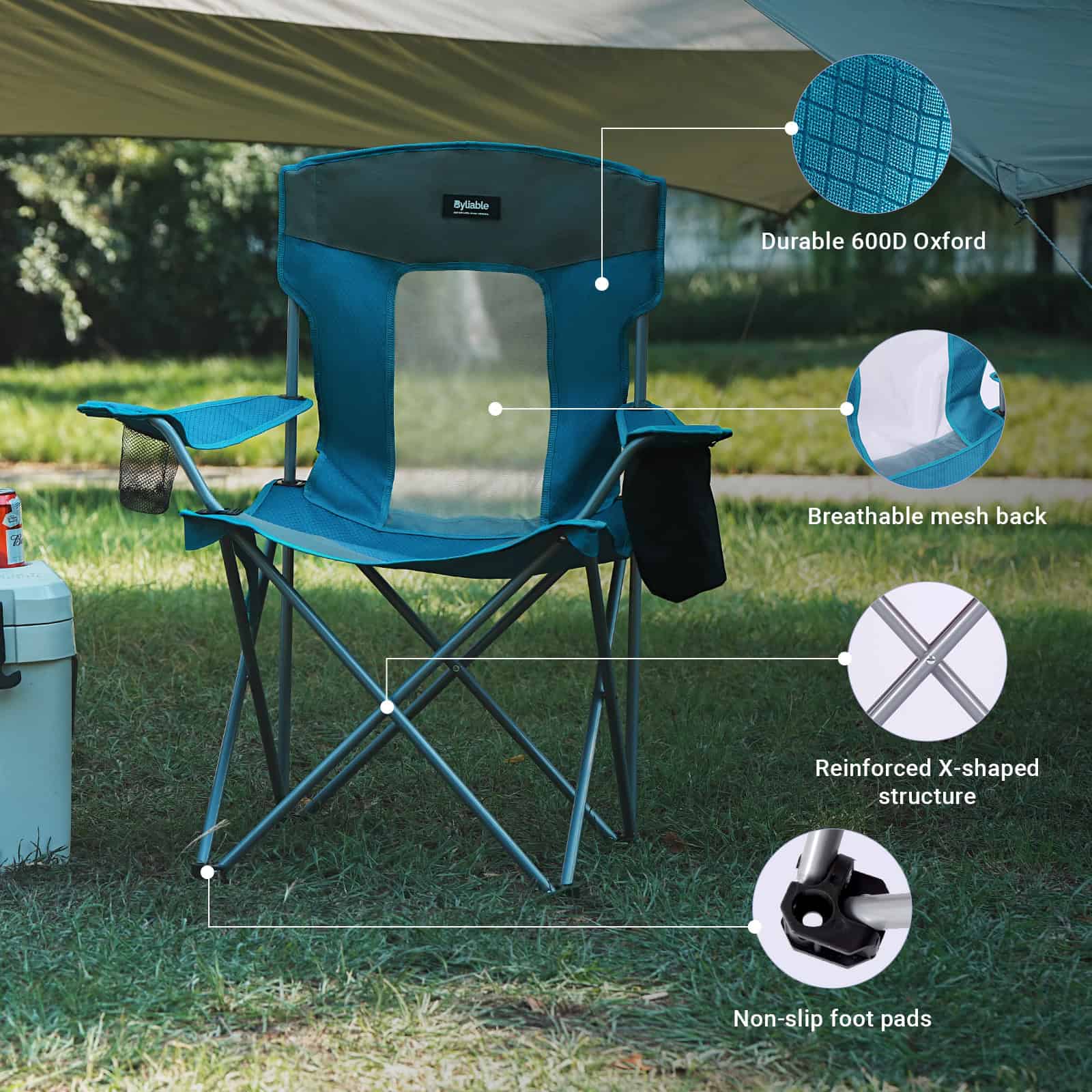 Camping Folding Chair with Side Pocket