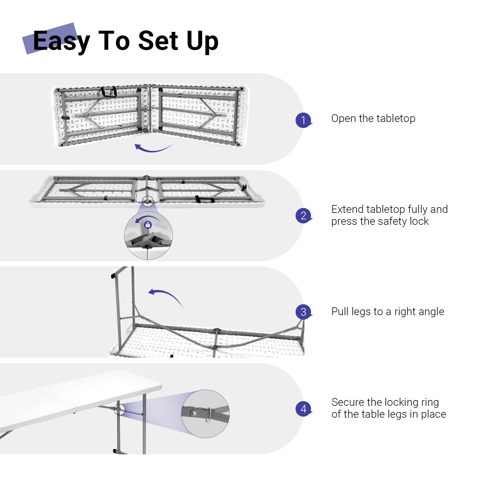Byliable 6FT Narrow Folding Table