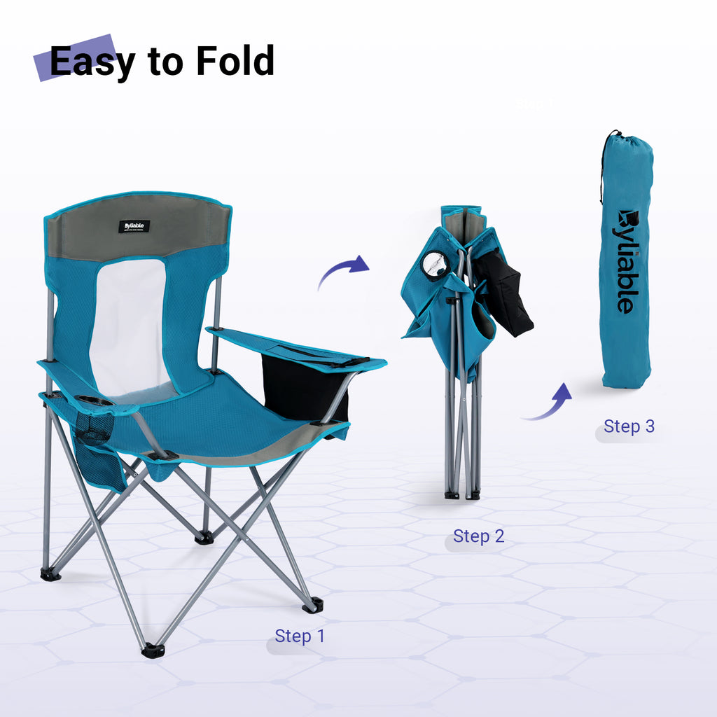 Folding Camping Chair with Cooler Bag