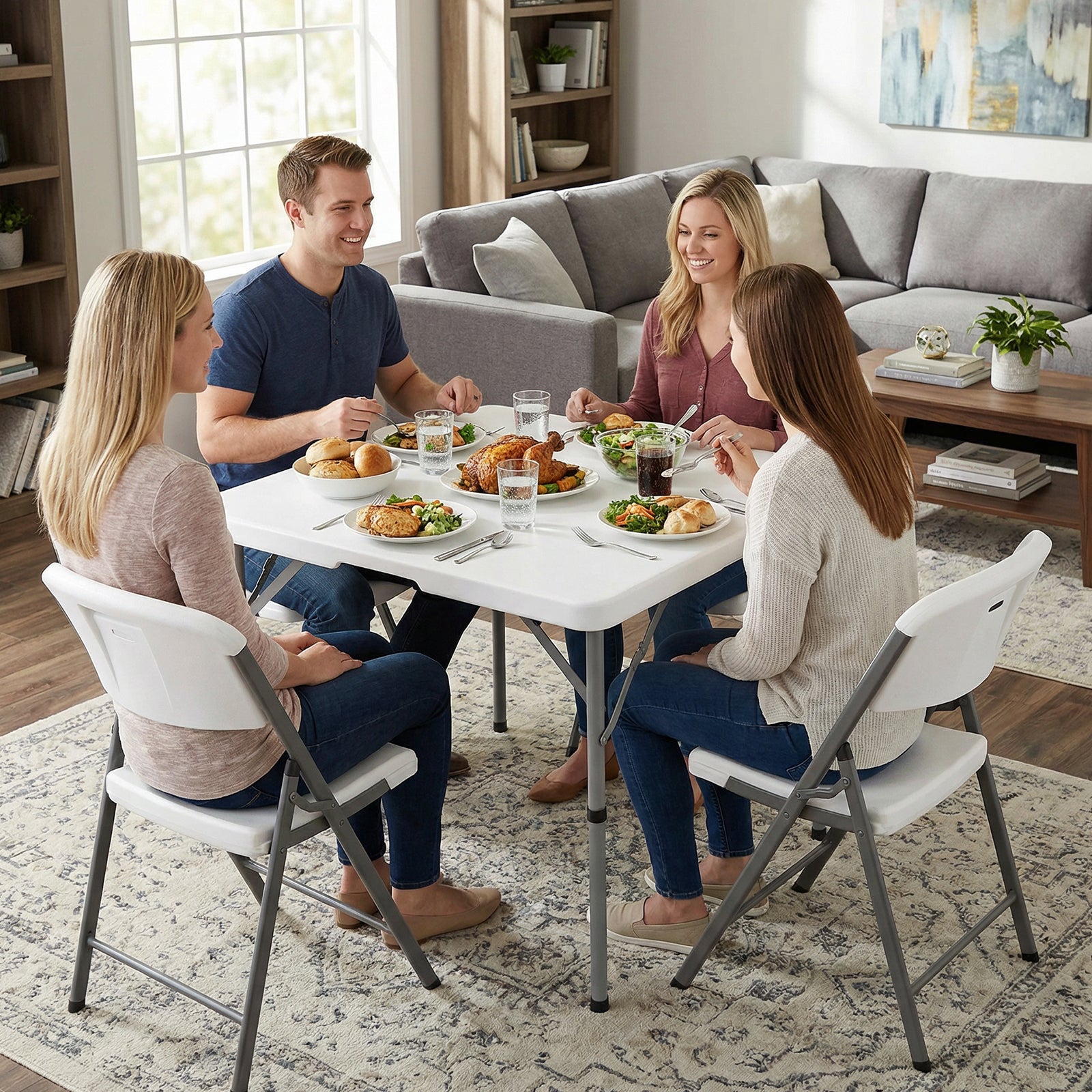 Byliable 34" Square Folding Table