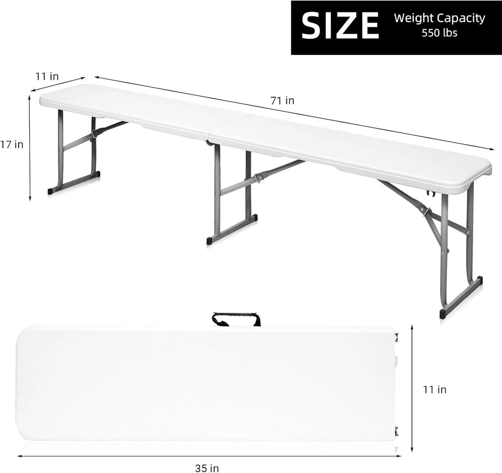 6ft Plastic Folding Bench Seat