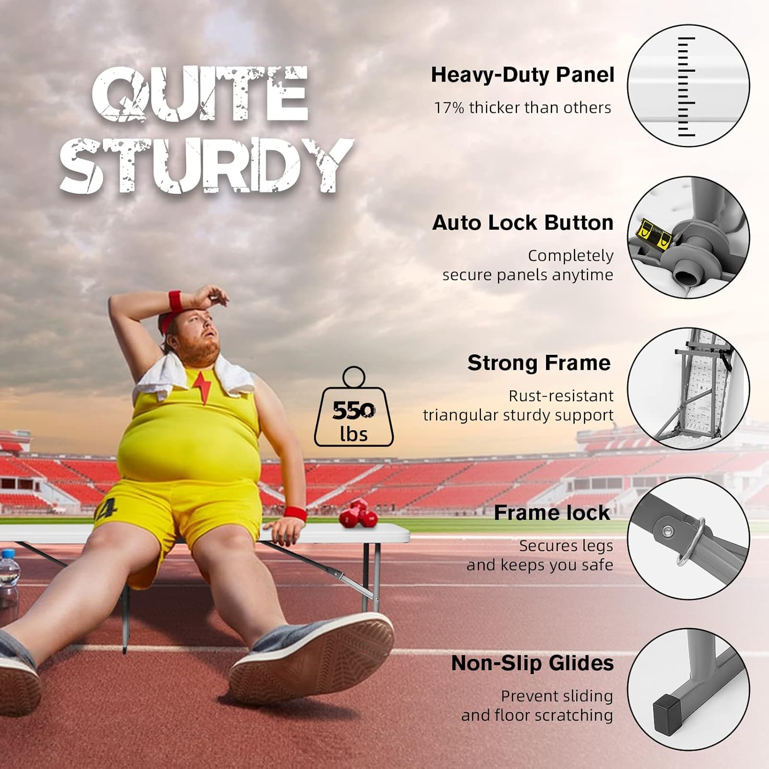 6ft Plastic Folding Bench Seat