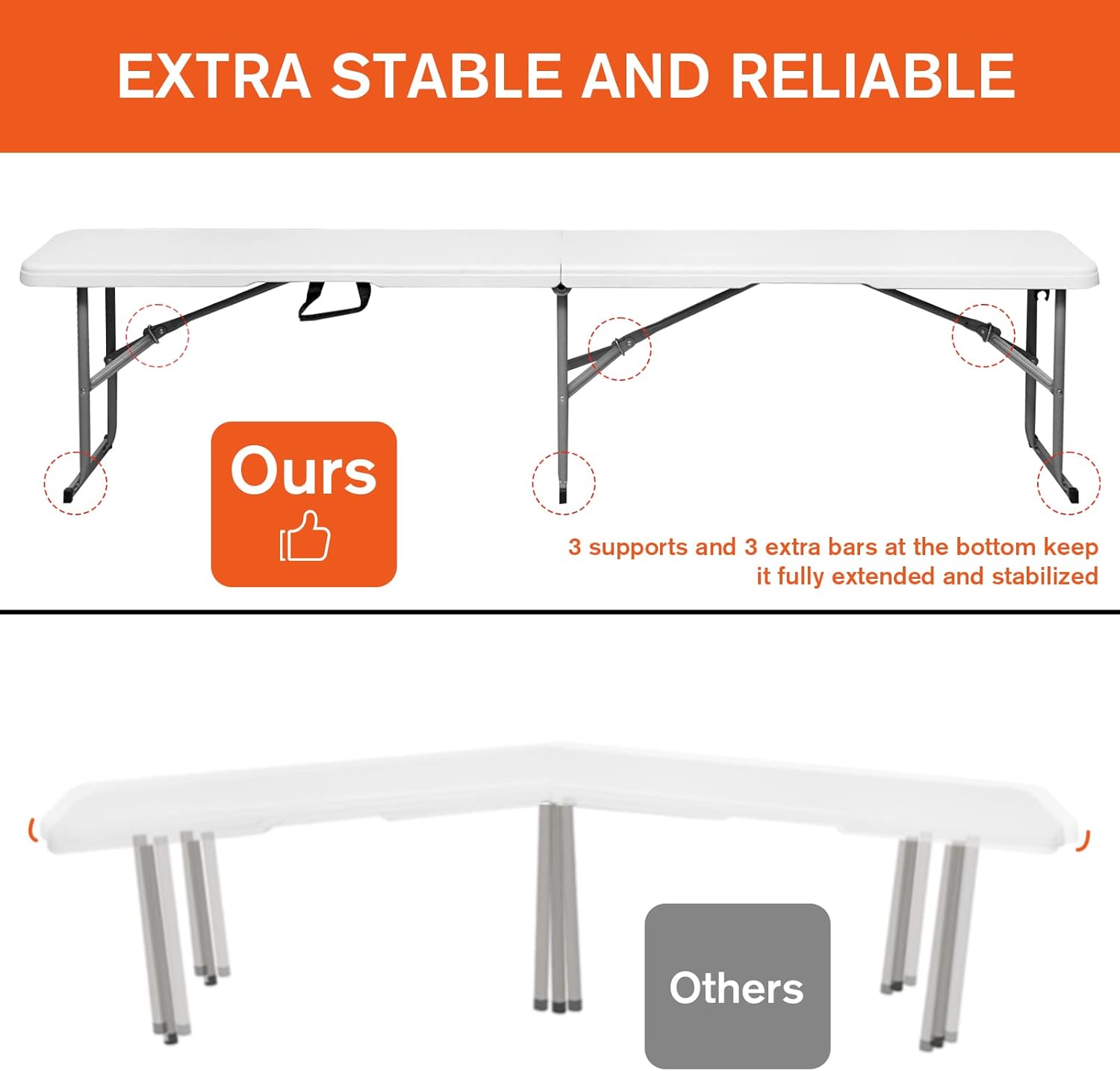 6ft Plastic Folding Bench Seat