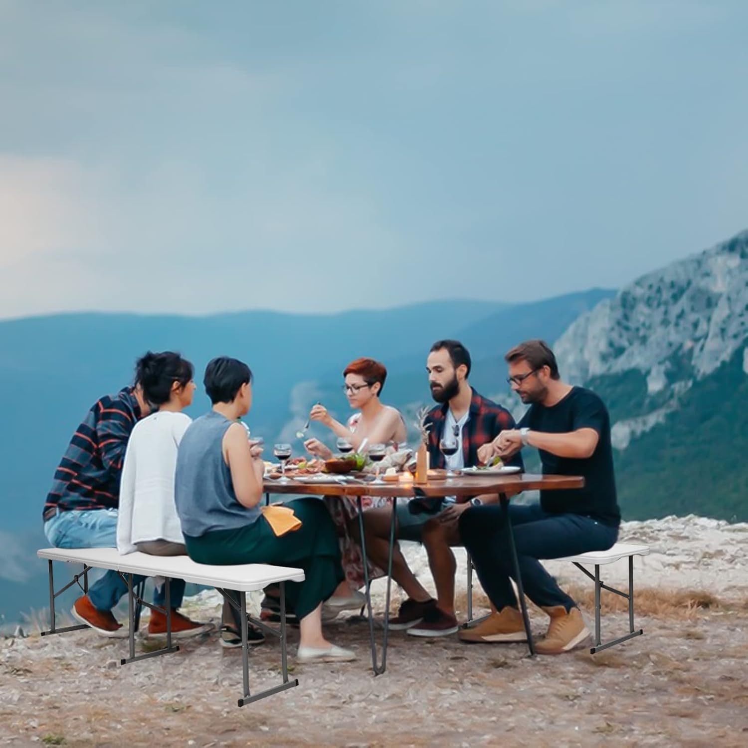 6ft Plastic Folding Bench Seat
