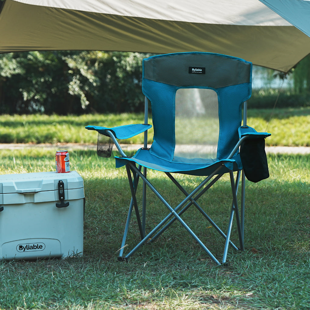 Folding Camping Chair with Cooler Bag