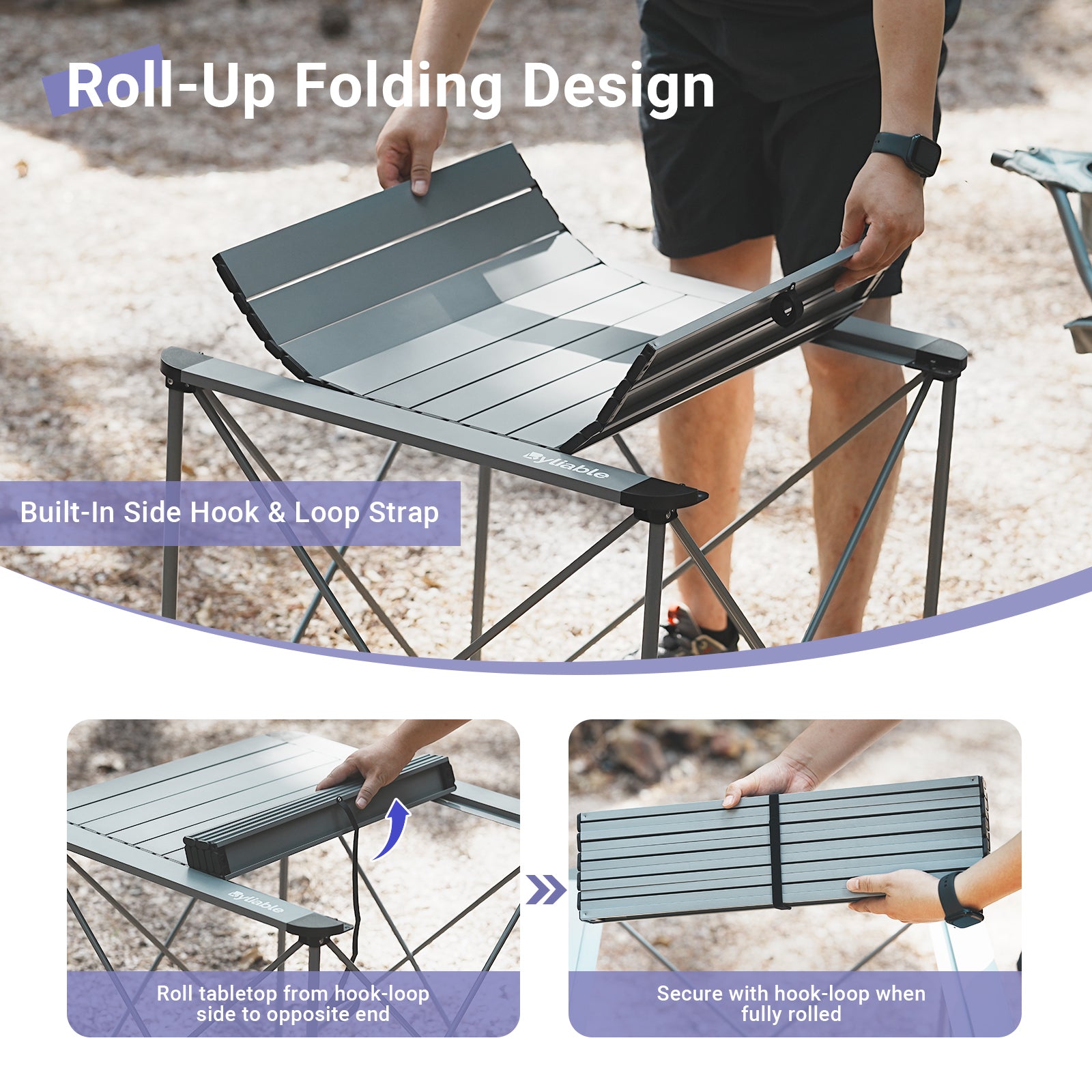 Portable Square Aluminum Camping Table