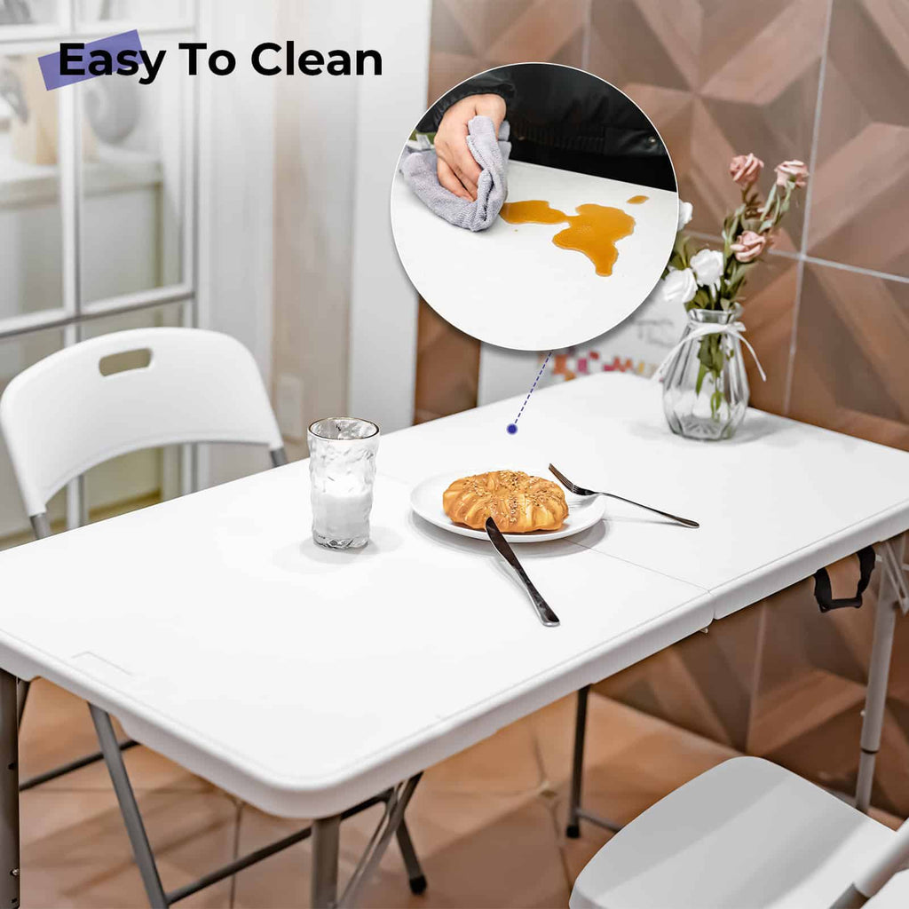 4ft Portable Heavy Duty Plastic Folding Table