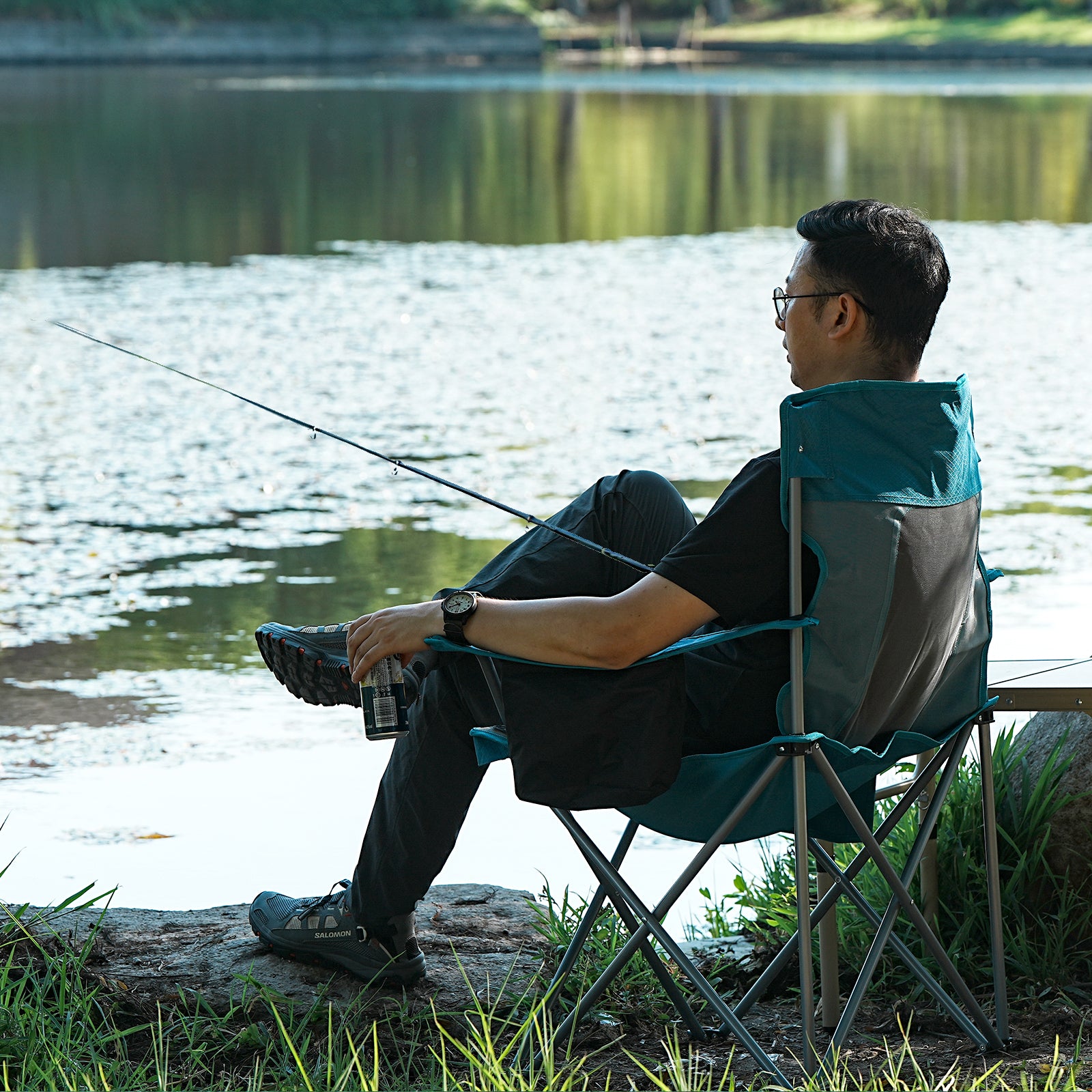 Folding Camping Chair with Cooler Bag