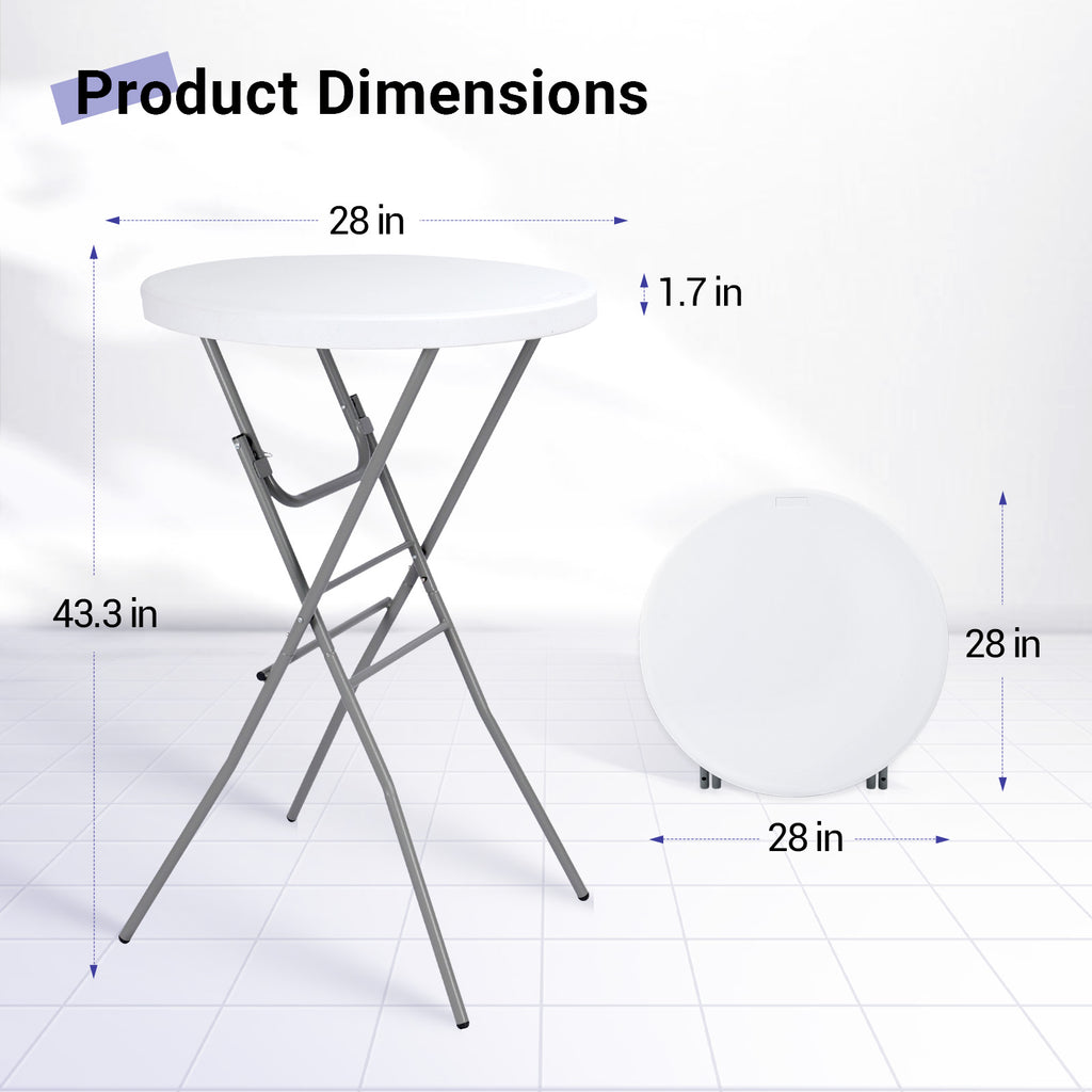 Byliable 28" Round Folding Cocktail Table