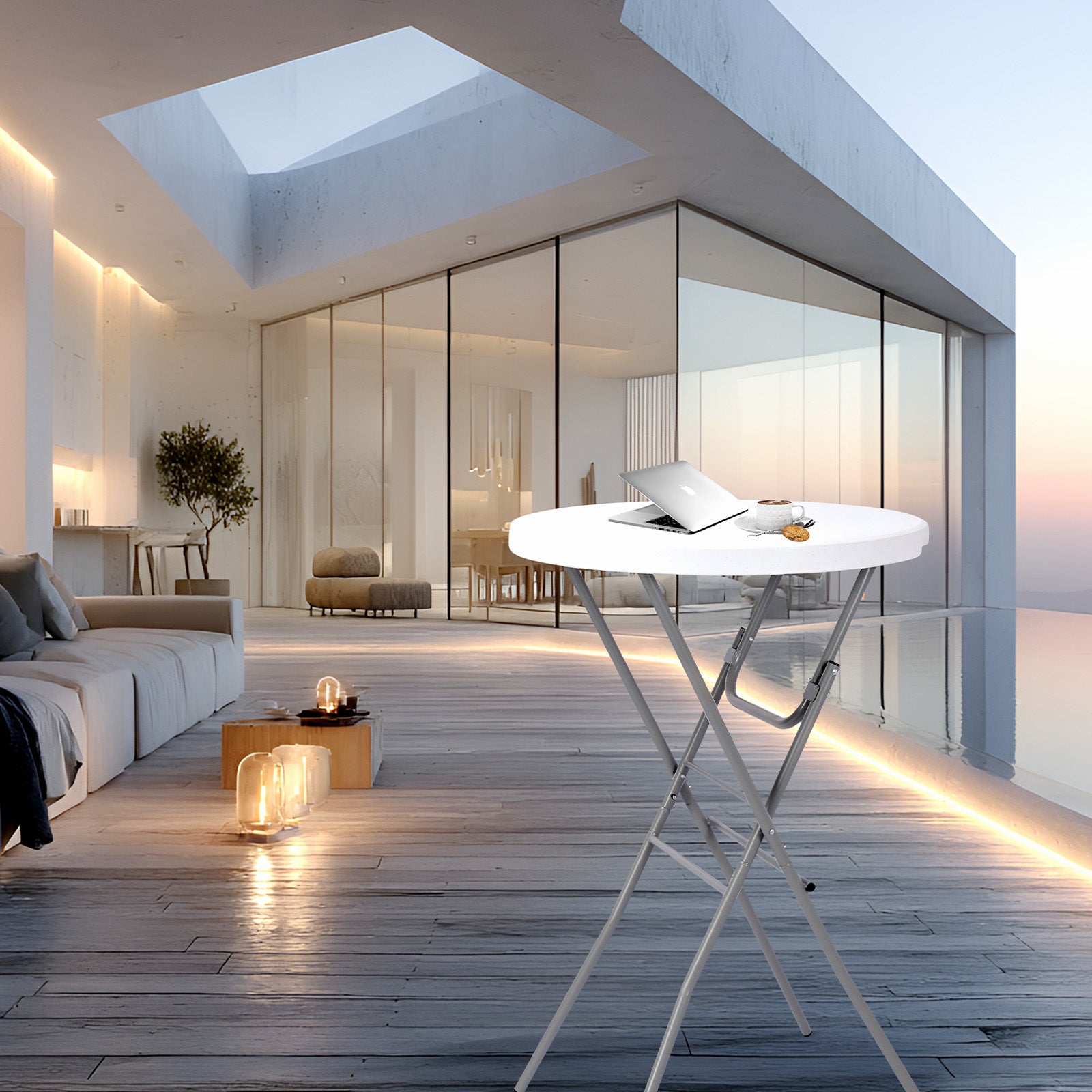 Byliable 28" Round Folding Cocktail Table