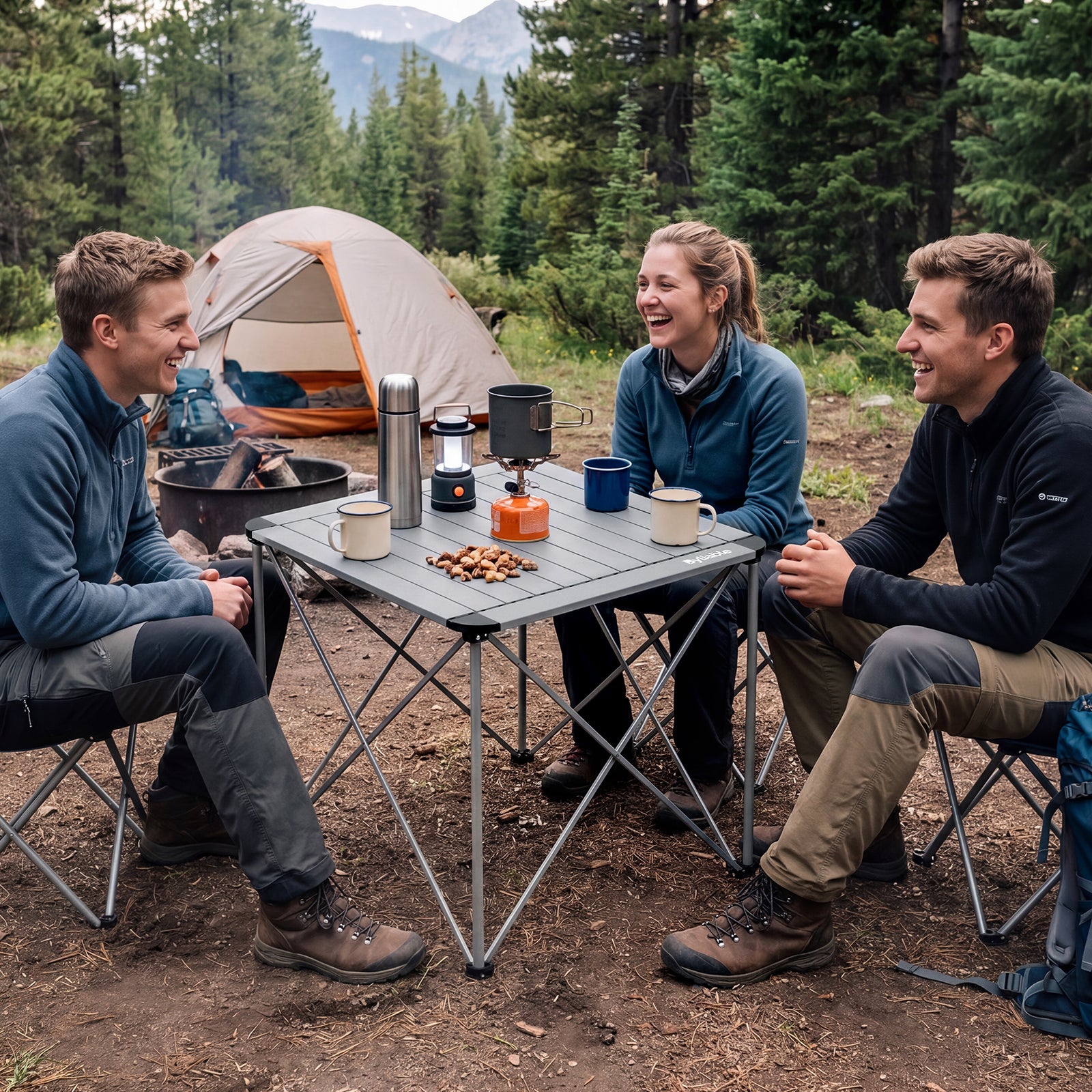 Portable Square Aluminum Camping Table